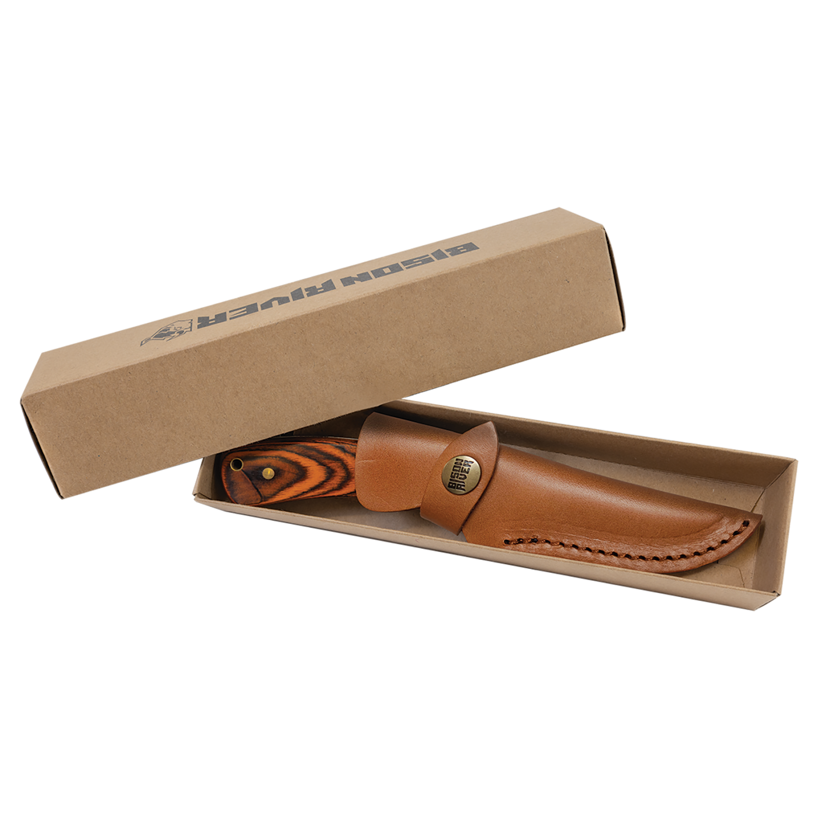 Bison Fixed Blake Knife with Sheath. Add $2-$10 for customization. thumbnail 2