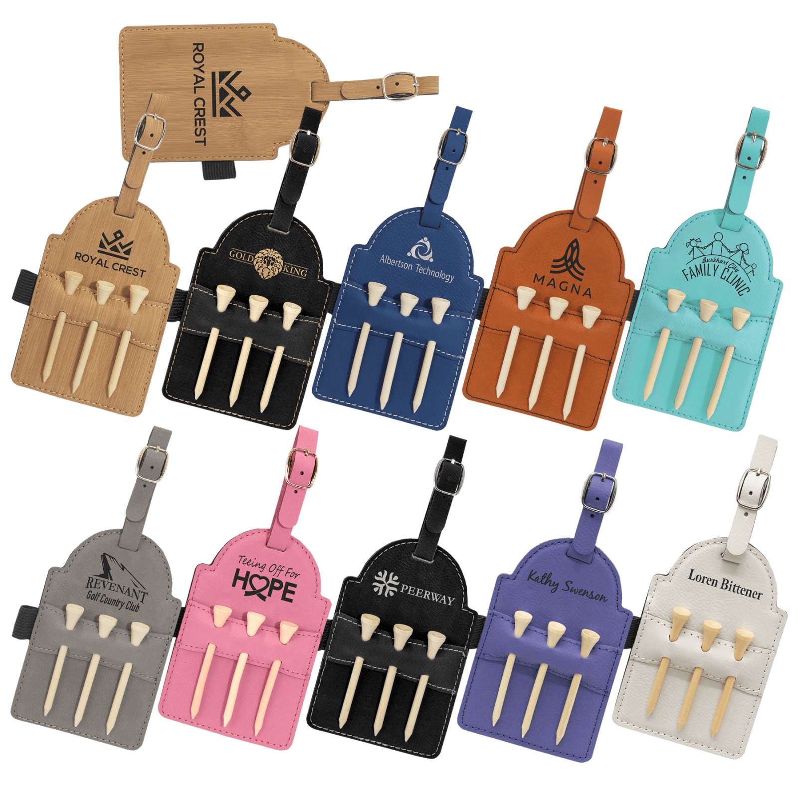Golf bag tag with 3 tees thumbnail 3