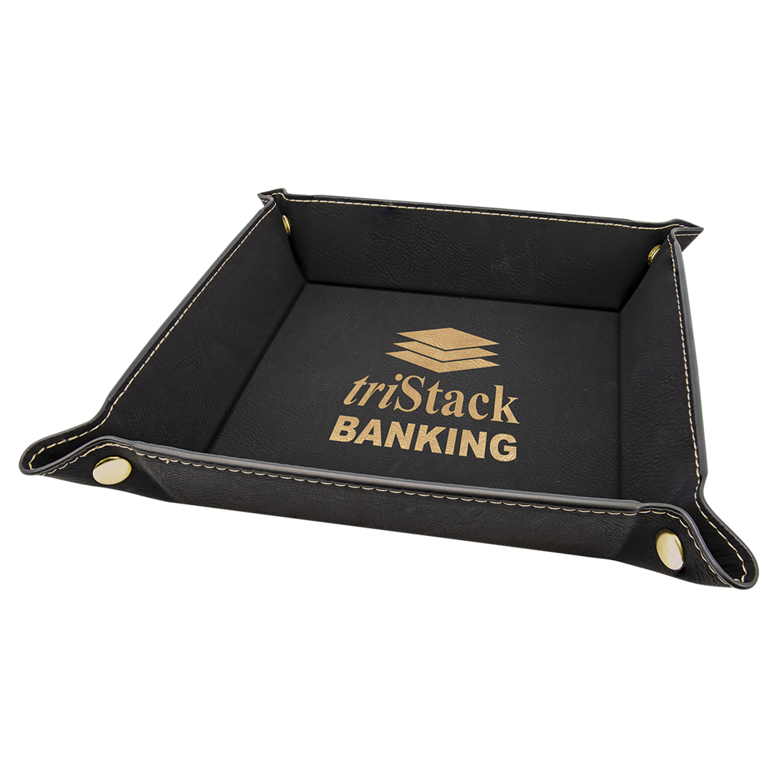 6" x 6" customizable  Leatherette Snap‑Up Tray thumbnail 5