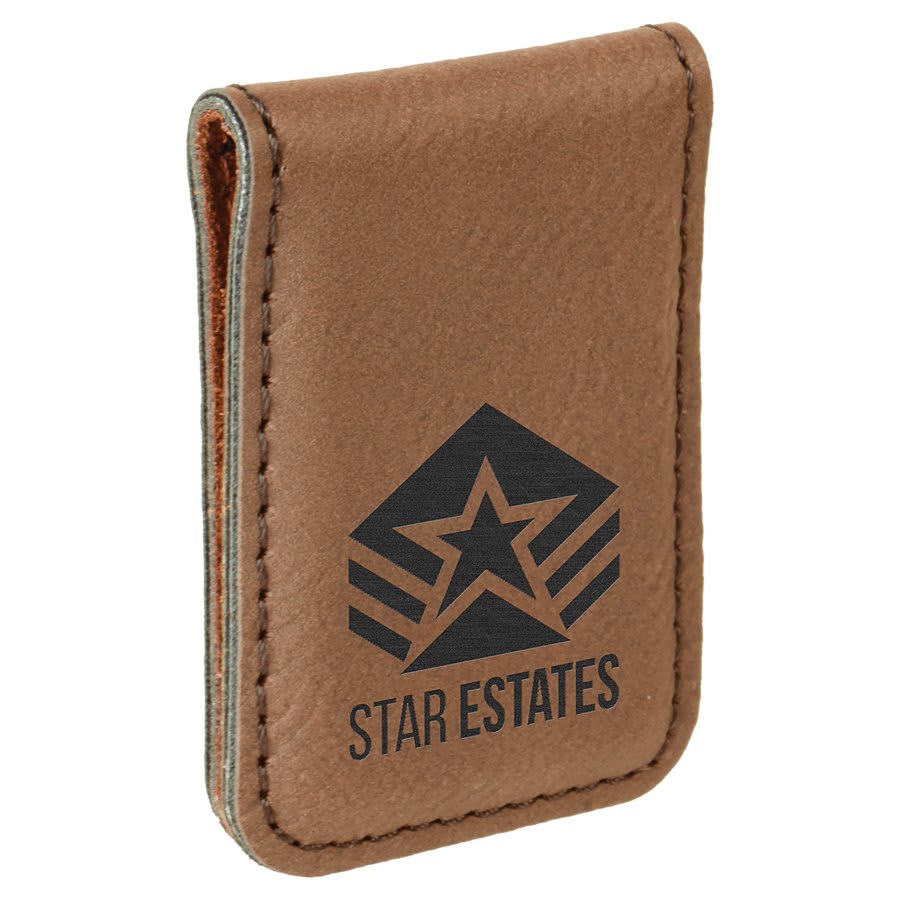 1 3/4" x 2 1/2" Laserable Leatherette Money Clip thumbnail 2