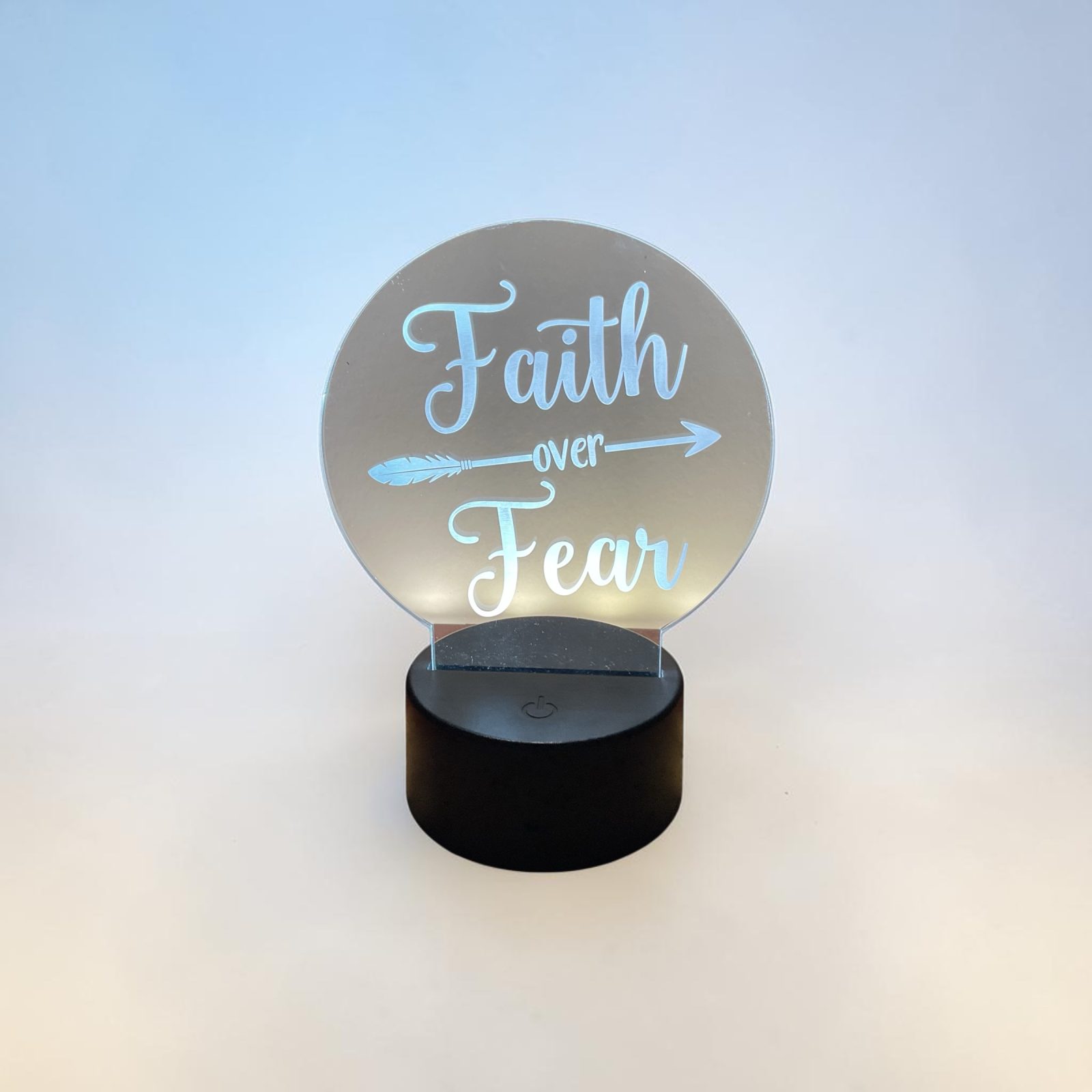 Faith over fear Christian night light. Made locally in Citrus County. thumbnail 2