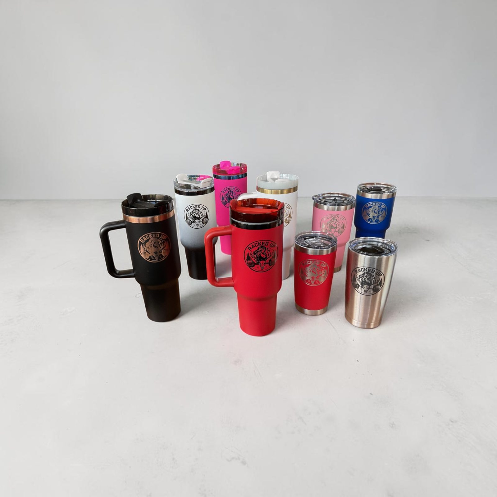 Tumblers specifically designed for Rackedup, a local citrus county business. thumbnail 2