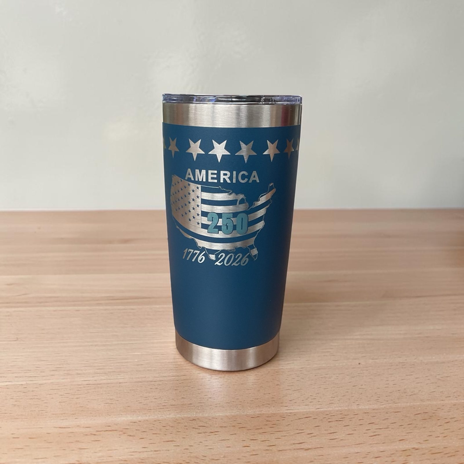 blue tumbler